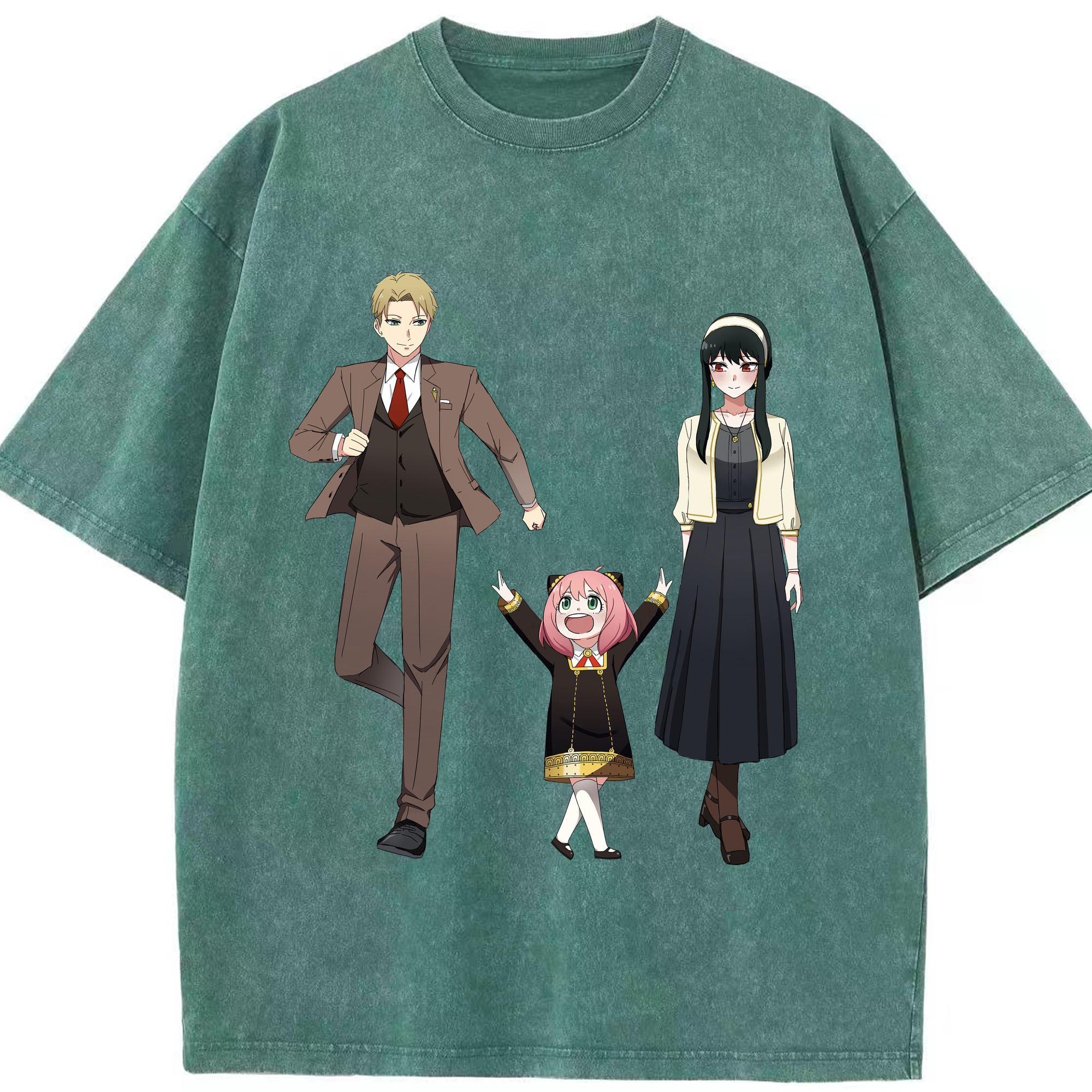 （画像用） SPY×FAMILY间谍家家酒 綿100% ヴィンテージ風 半袖Tシャツ（フロントプリント）